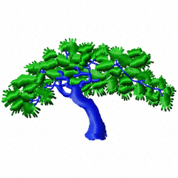 Flowers And Tree Embroidery Design 1